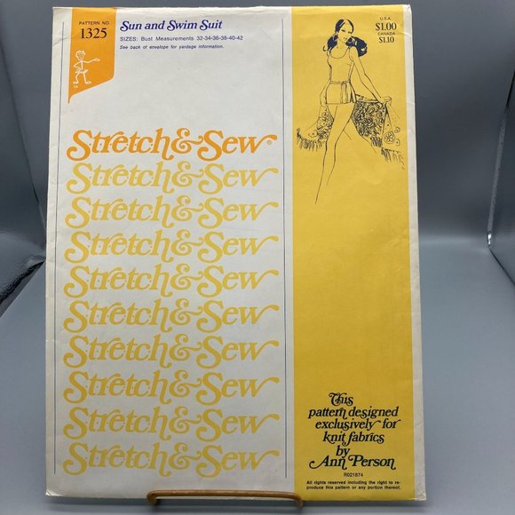UNCUT Vintage Sewing PATTERN Stretch and Sew 1325 by Ann Person, Ladies 1974 Sun - Picture 1 of 2